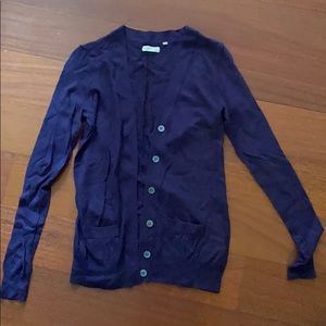Purple cardigan